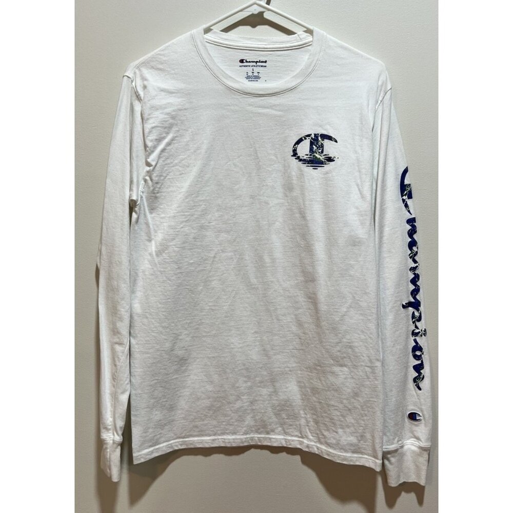 Champion Men's White Long Sleeve Classic Fit T-Shirt ~ Size Small